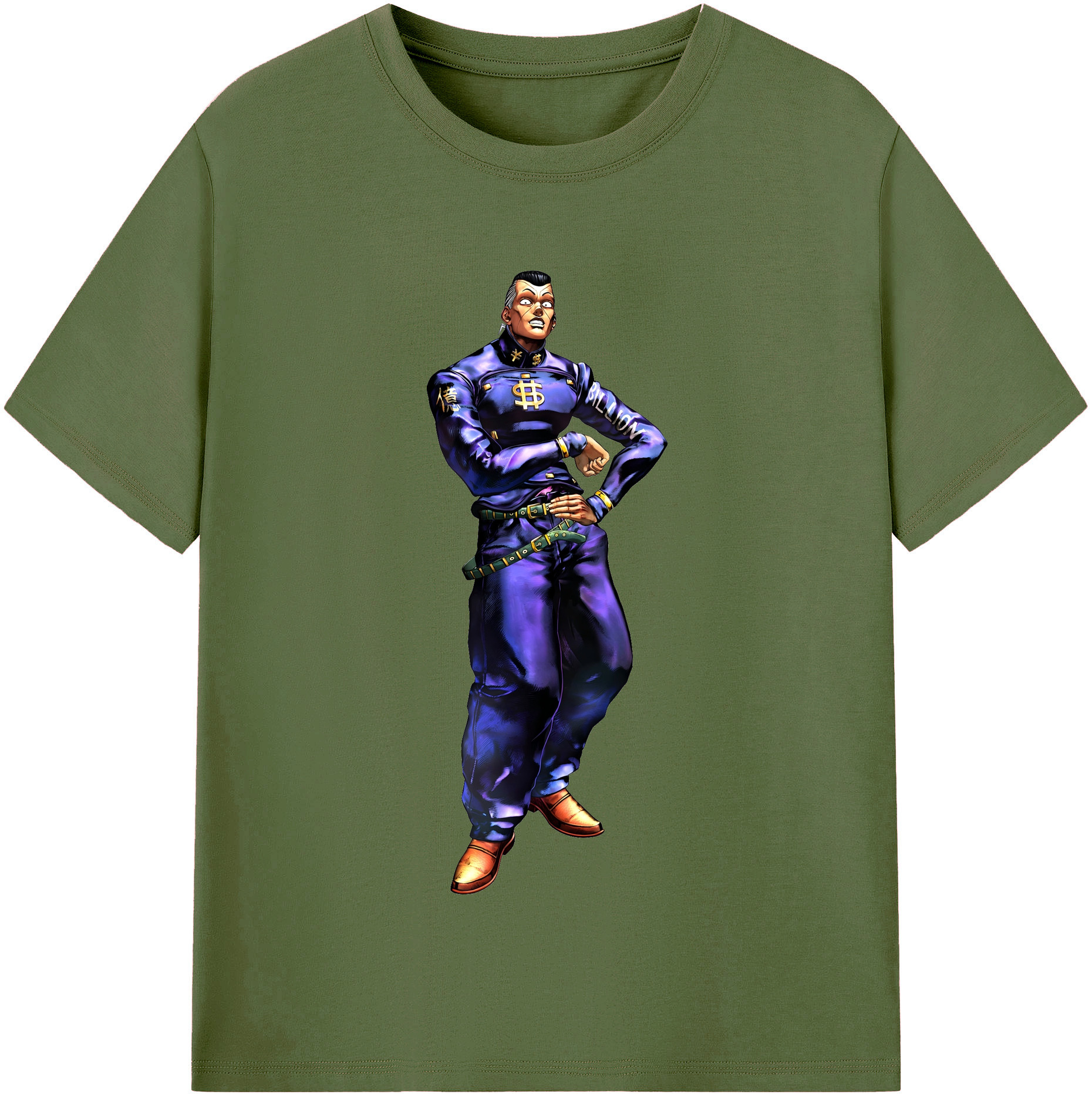 （画像用） ジョジョの奇妙な冒険 虹村億泰 にじむら おくやす JoJo's Bizarre Adventure Nijimura Okuyasu 綿100％半袖Tシャツ（フロントプリント）